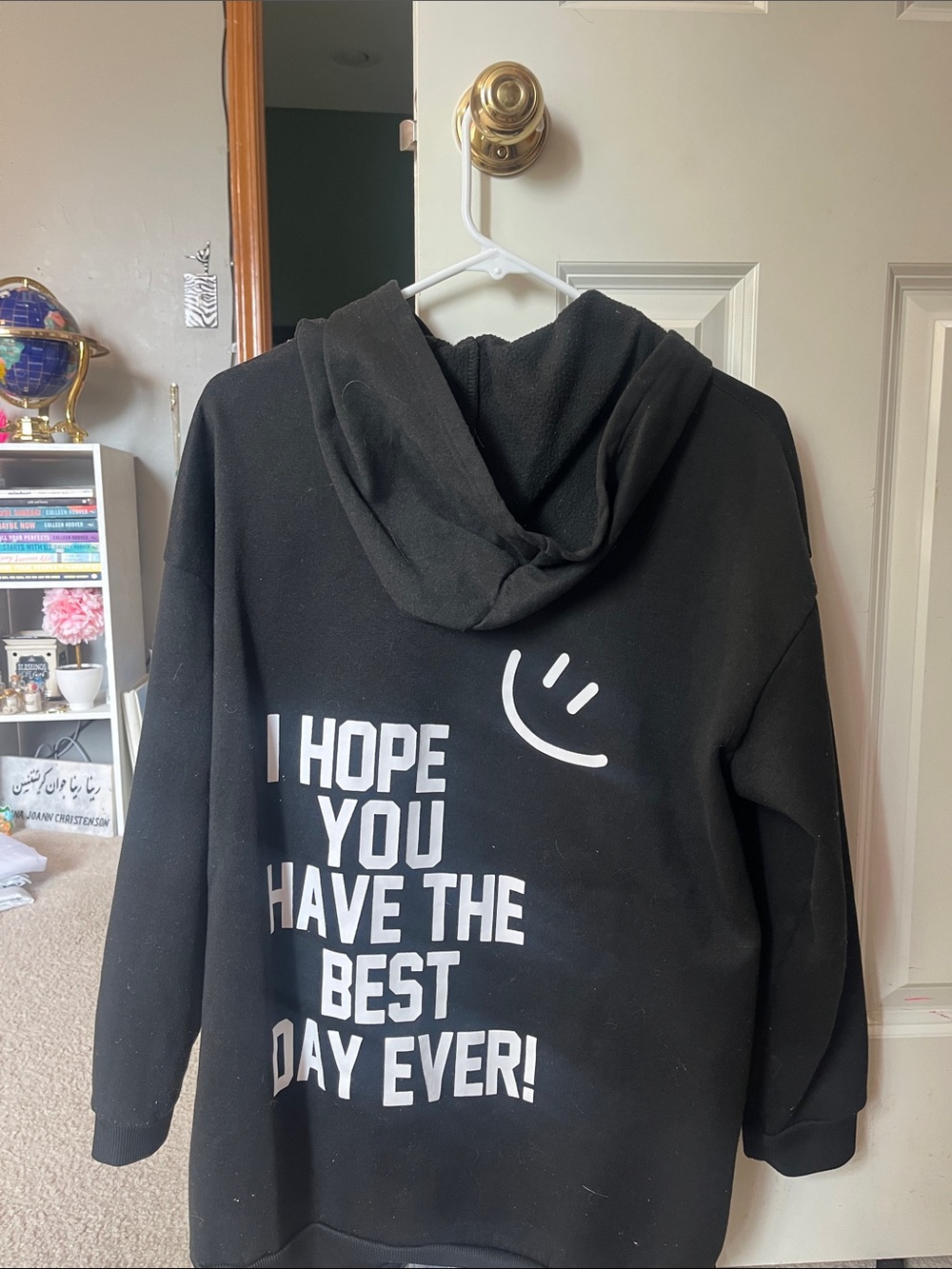 Black Hoodie with Kind Message on Back